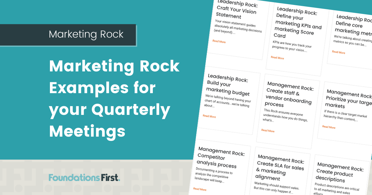 Marketing Rock Examples for your Quarterly Meetings