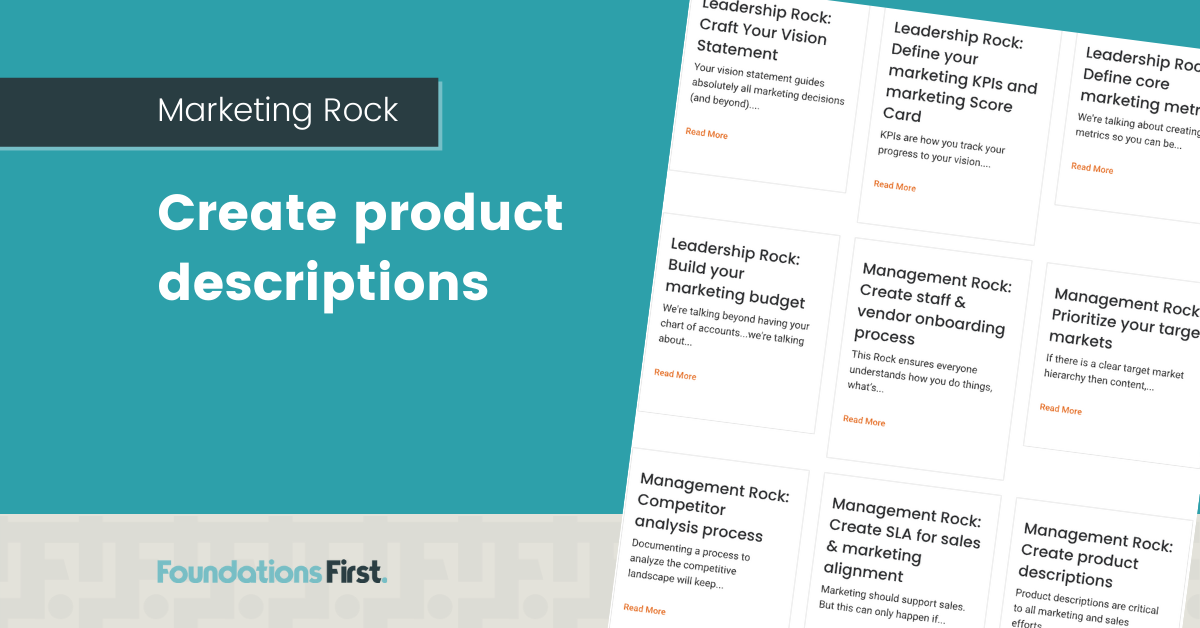 Marketing Rock Create product descriptions